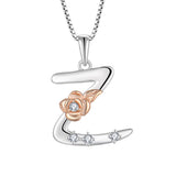 English Letters Pendant Collarbone Chain with Inlaid Zirconia
