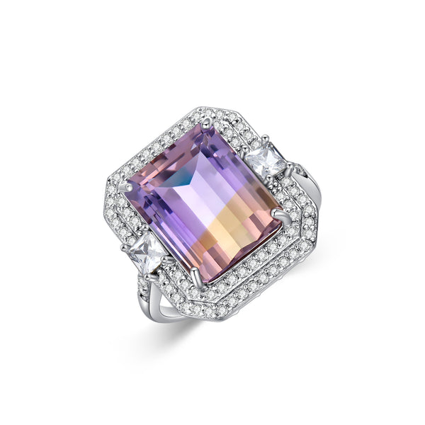 Amethyst Birthstone Purple Crystal Adjustable Ring