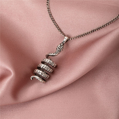 Discover the Timeless Beauty of the Retro Spiral Snake Necklace