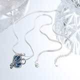 S925 Sterling Silver Free Casual Sea Blue Treasure Retro Small Crowd Luxury Lovely Hot Air Balloon Necklace
