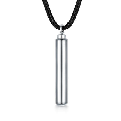 Sterling Silver Cylinder Cremation Necklace