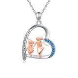 925 Sterling Silver Sister Heart Shape Necklace Always My Sister Forever My Friend