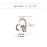 Sterling Silver Year of The OX Jewelry Cubic Zirconia Heart Cow Pendant Necklace