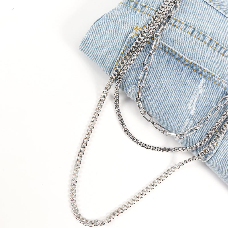 3-Layer Silver Personality Waist Jeans Chain - Elevate Your Style 