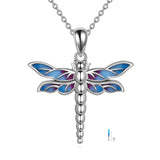 Sterling Silver Dragonfly Cremation Urn Necklace for Ashes
