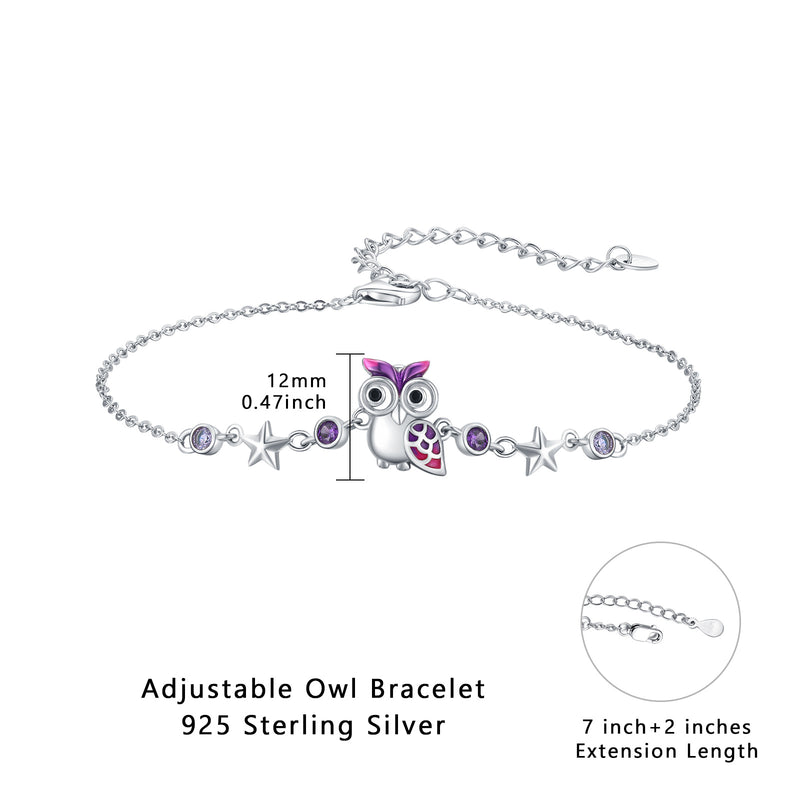Owl Bracelet - 925 Sterling Silver Gift for Owl Lovers
