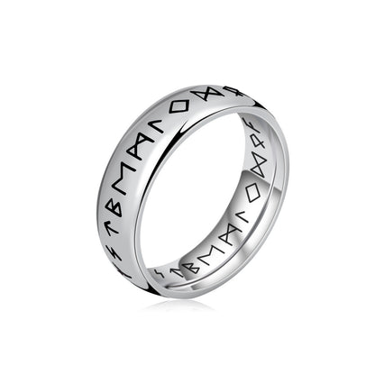 Viking Rings Nordic Runes Band Ring - Unveil Strength with a Timeless Gift