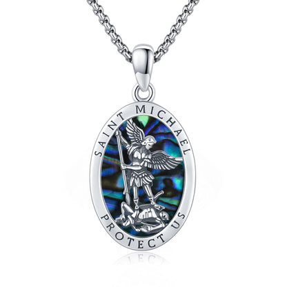 Saint Michael Pendant with Abalone Shell