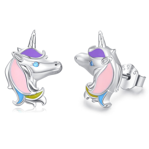 Tiny Unicorn Stud Earrings for Women