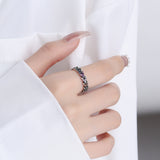 925 Sterling Silver Ear Heart Ring Women Ins Personality Cool Style