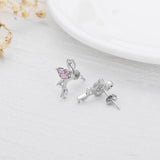 Pink Flamingo CZ Stud Earrings