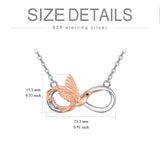 Hummingbird Necklace 925 Sterling Silver Infinity Hummingbird Pendant Necklace Jewelry Bird Gifts