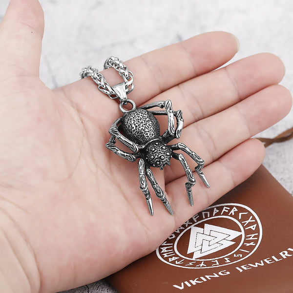 Unlock Dark Elegance: Titanium Steel Gothic Spider Pendant Necklace