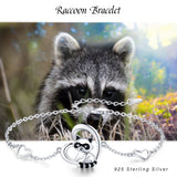 Raccoon Charm Bracelet: Adorable 925 Sterling Silver Gift