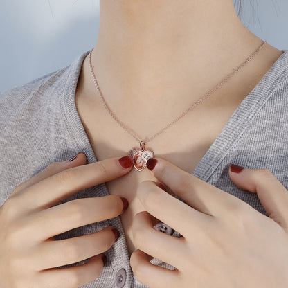 Capture Memories with Hollow Heart Photo Necklace