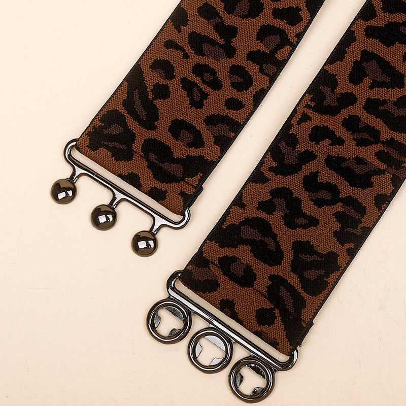 Wildly Stylish Women's Leopard Print Elastic Metal Belt
