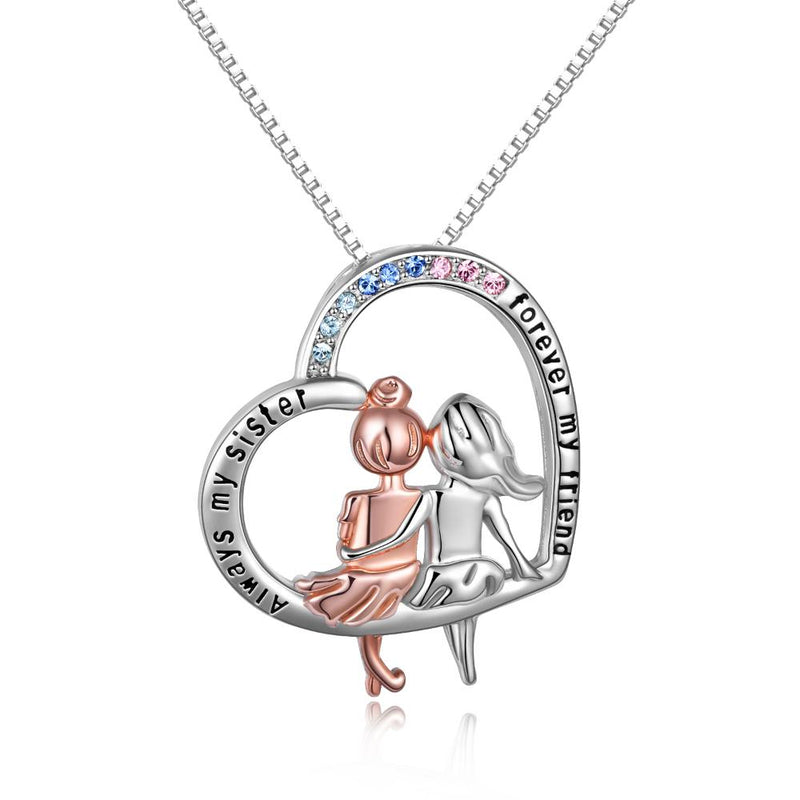 Sister Necklace Sterling Silver Always My Sister Forever My Friend Sisters Birthday Gifts