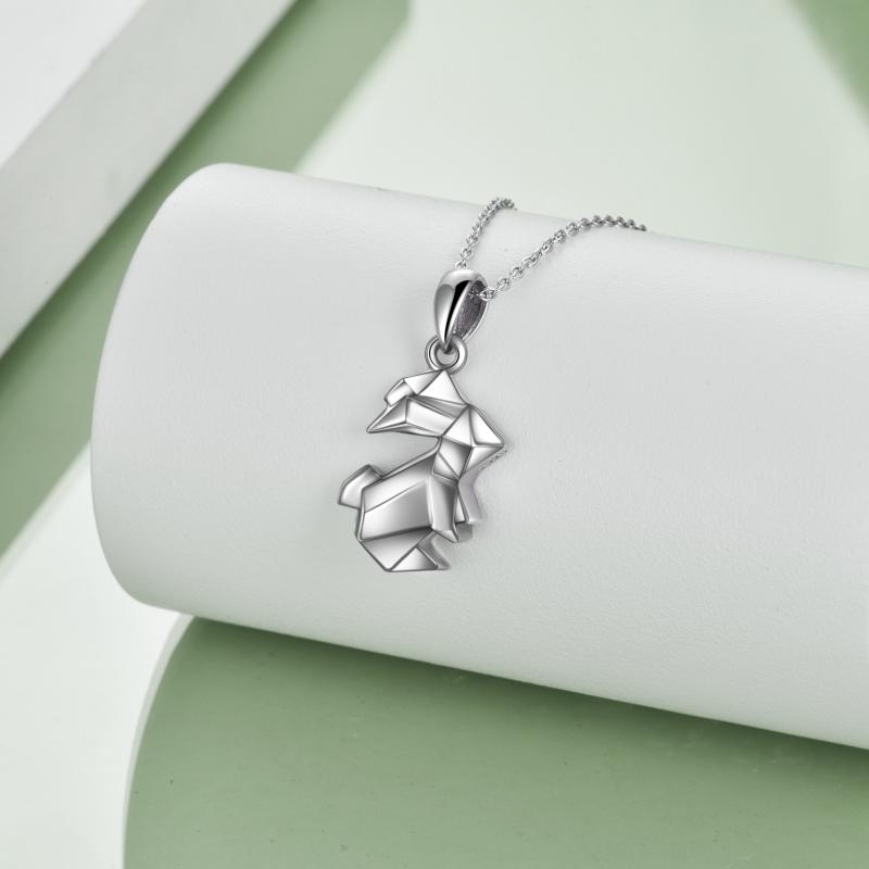 Origami Rabbit Bunny Urn Necklace for Ashes in Sterling Silver as Gifts