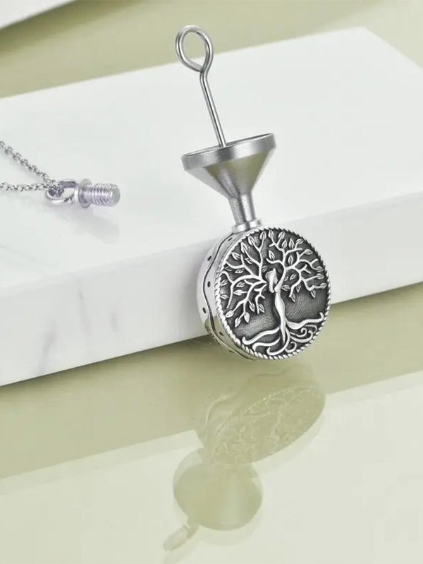 Sterling Silver Tree of Life Urn Necklace for Ashes Cremation Jewelry