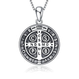 Saint Benedict Medals Necklace for Women Sterling Silver
