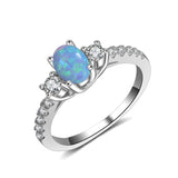 Sterling Silver Blue Fire Opal Ring