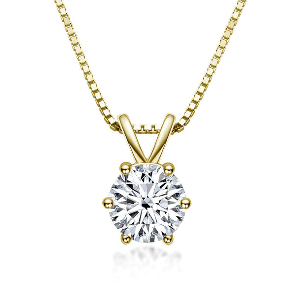 Captivate Hearts with our Classic Six Prong Moissanite Necklace