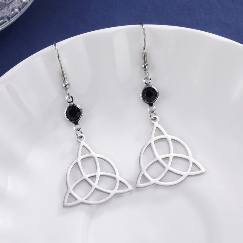 Elevate Your Style with Titanium Steel Celtic Triangle Earrings