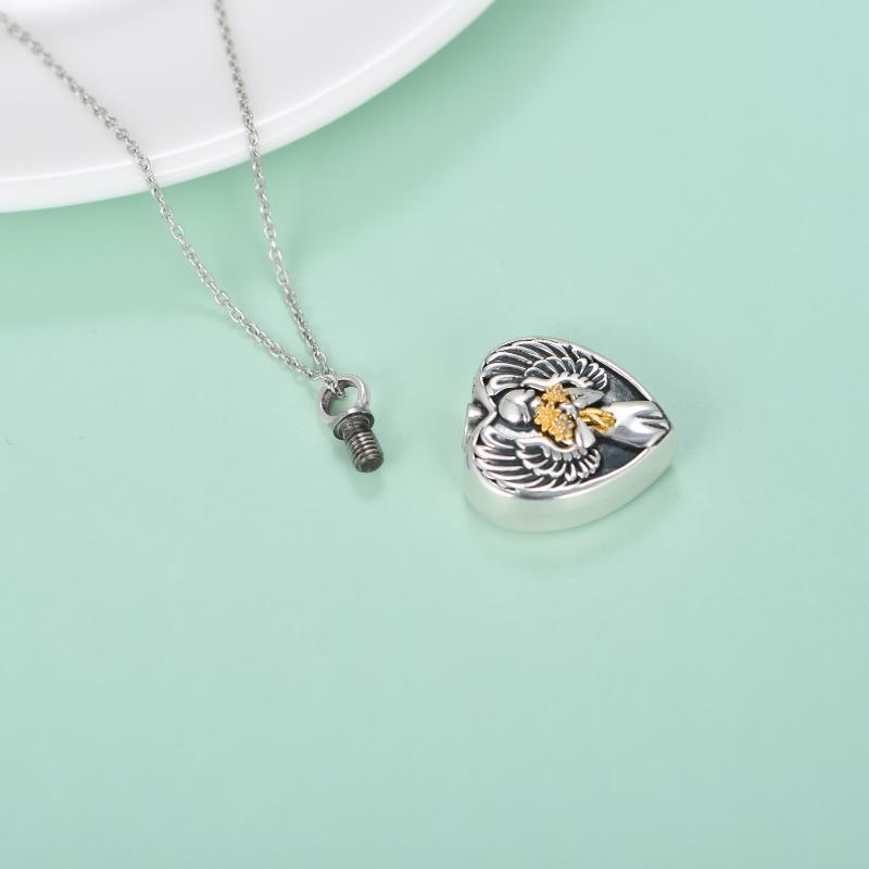 Angel Cremation Mother Daughter Urn Necklace for Ashes