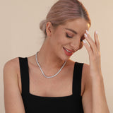 Authentic Cubic Zirconia Tennis Chain Necklace - 925 Sterling Silver