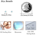 925 Sterling Silver Moonstone Tragus Earrings