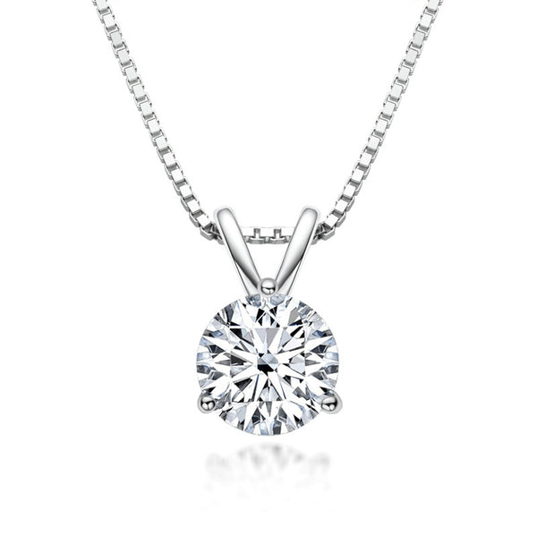 Discover Dazzling Brilliance: Three-claw Moissanite Pendant Necklace