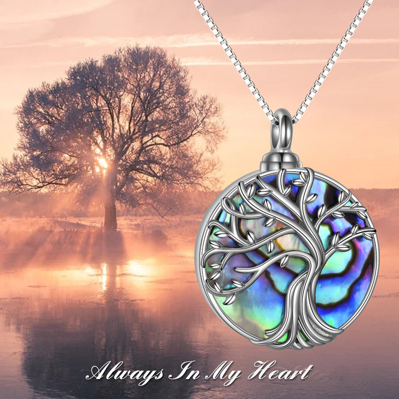 Tree of Life Urn Necklace for Ashes Keepsake 925 Sterling Silver Pendant Necklace