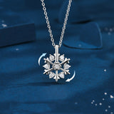 Rotatable Snowflake Necklace - Sterling Silver S925