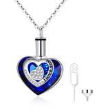 I Love You Forever Crystal Heart Urn Necklace for Ashes