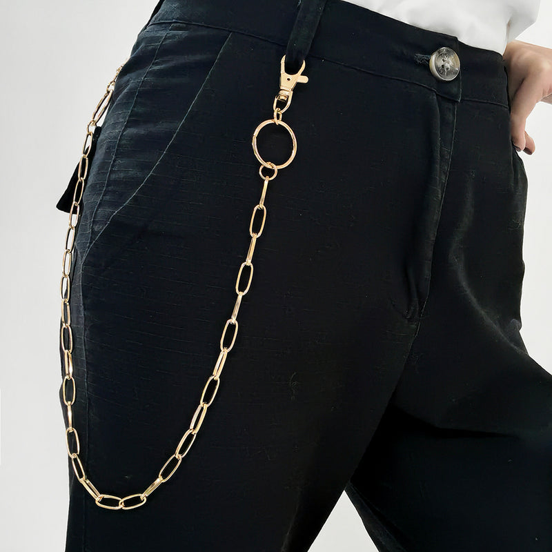 Shine in Style: Hip Hop Gold Pants Chain - Your Ultimate Punk Metal Jeans Accessory