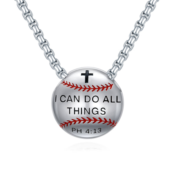 Baseball Necklace 925 Sterling Silver Pendant Necklaces Charm Pendants