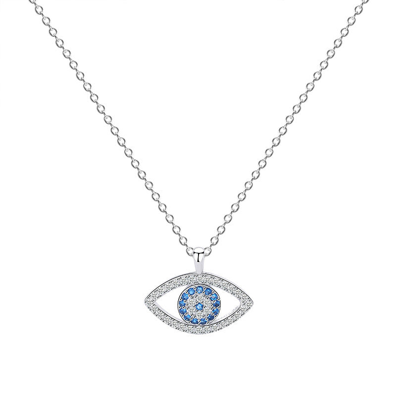 s925 Sterling Silver Jewelry European and American Atmospheric Demon Eye Necklace Eye Pendant Obsesie