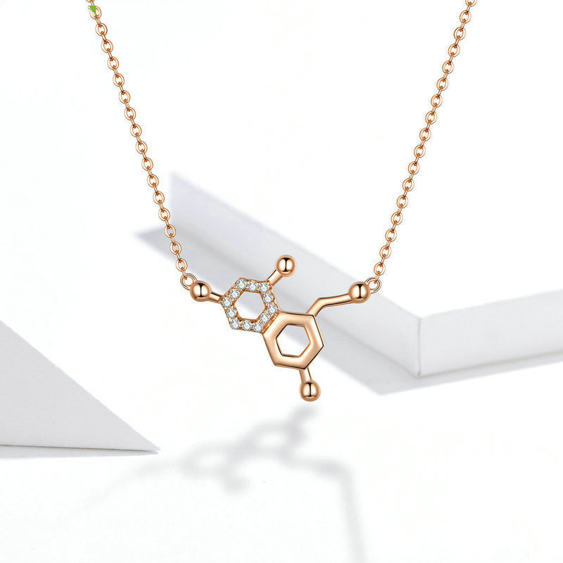 s925 silver Stirling Love Molecular Necklace Obsesie