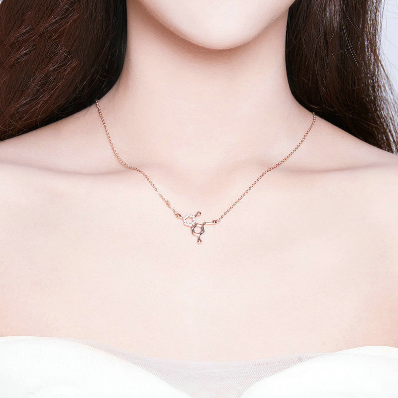 s925 silver Stirling Love Molecular Necklace Obsesie